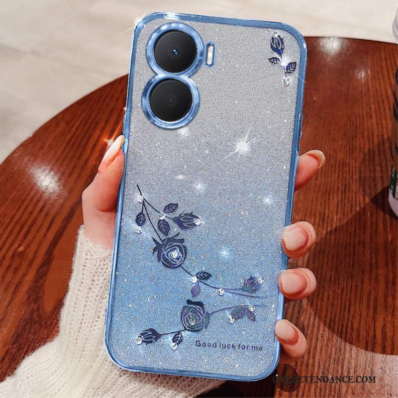 Coque Huawei Nova 12 SE Fleurs et Strass KADEM