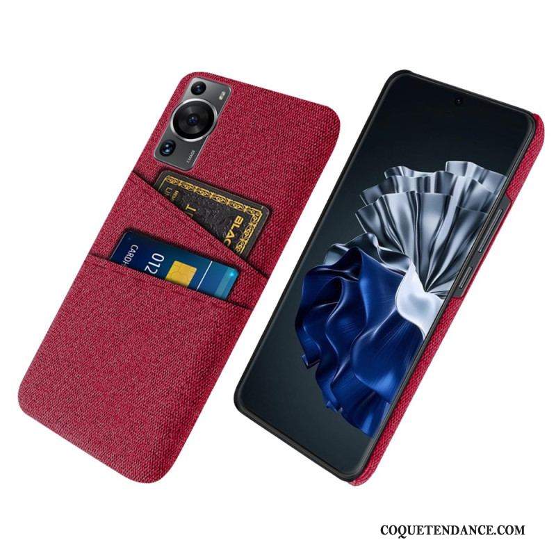 Coque Huawei P60 Pro Tissu Porte-Cartes