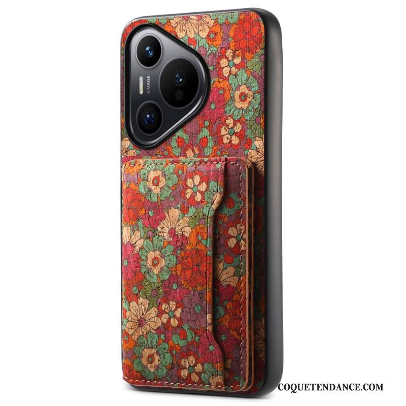 Coque Huawei Pura 70 Porte-Cartes Florale