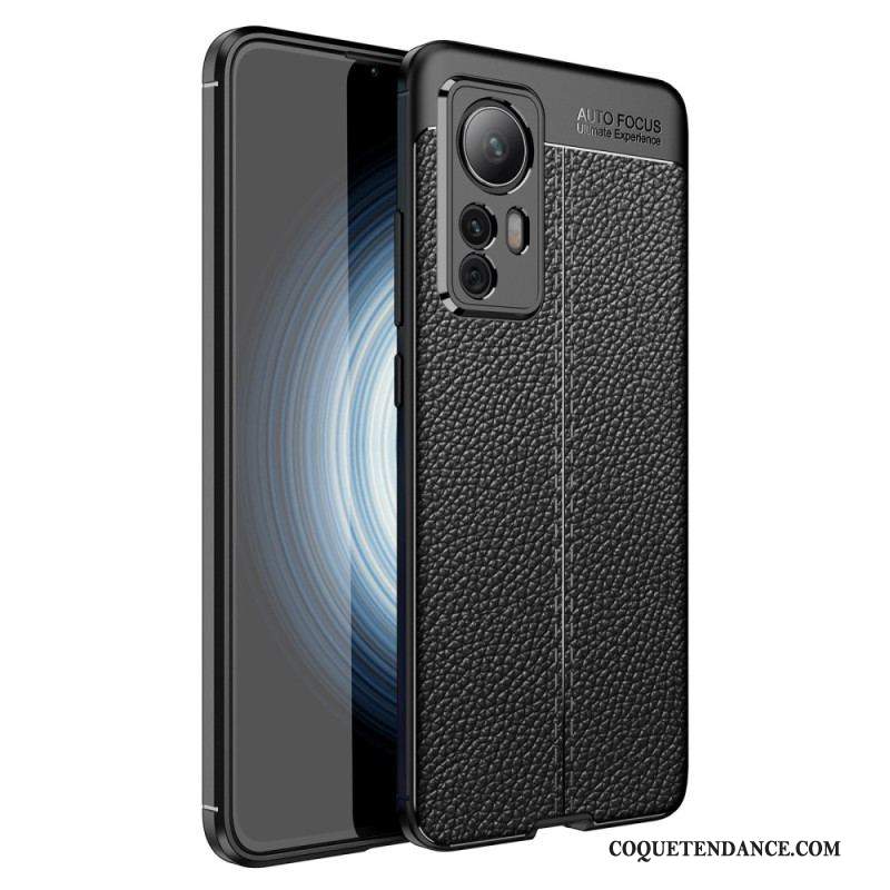 Coque Poco F4 Effet Cuir Litchi Double Line