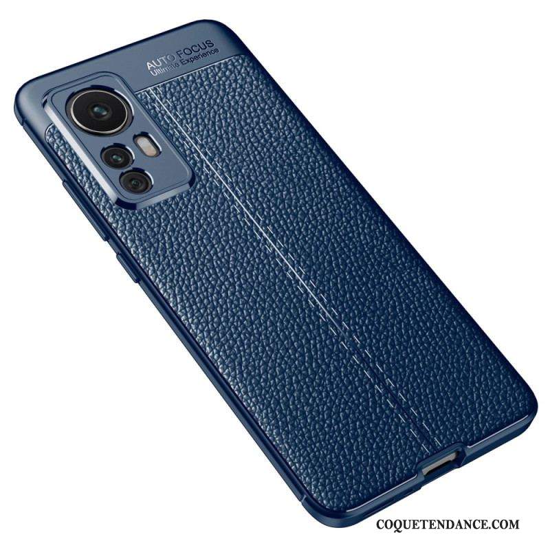 Coque Poco F4 Effet Cuir Litchi Double Line