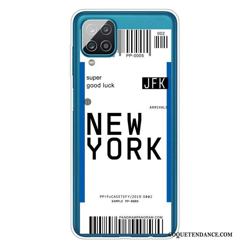 Coque Samsung Galaxy A12 / M12 Boarding Pass to New York