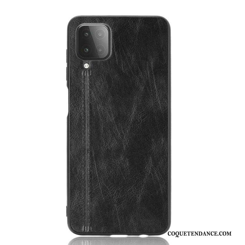 Coque Samsung Galaxy A12 / M12 Effet Cuir Couture