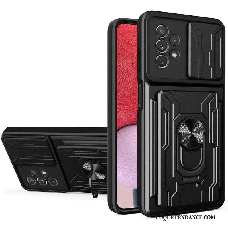 Coque Samsung Galaxy A13 Porte-Carte et Protège-Lentilles