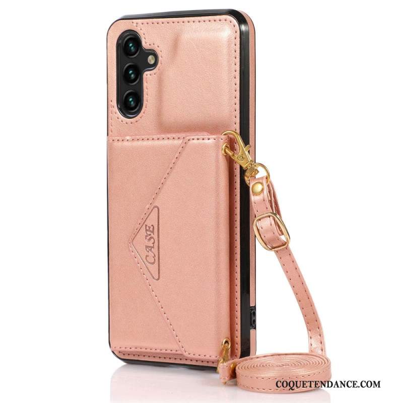 Coque Samsung Galaxy A15 4G / A15 Porte-Cartes et Bandoulière