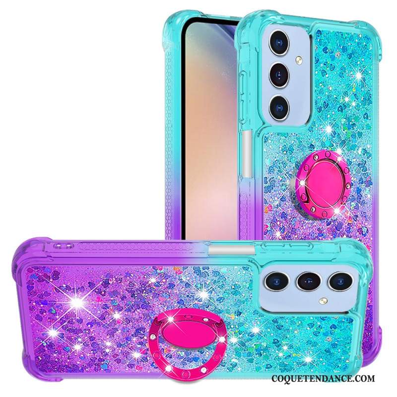 Coque Samsung Galaxy A15 5G Anneau-Support Dégradé Paillettes