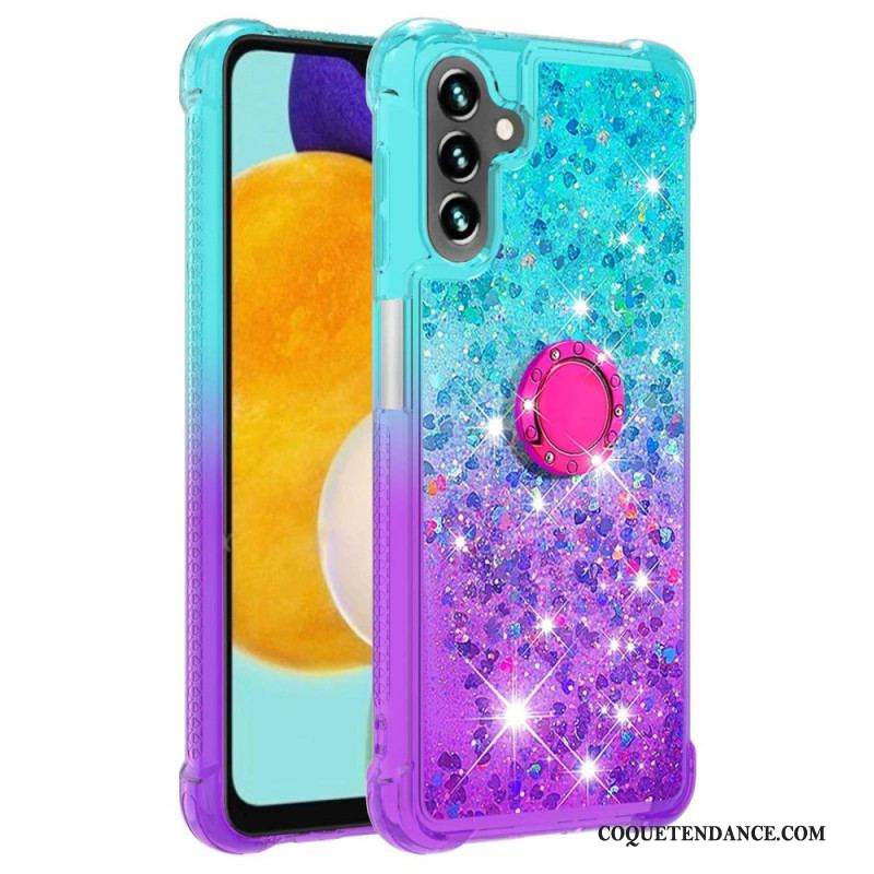 Coque Samsung Galaxy A54 5G Paillettes Anneau-Support