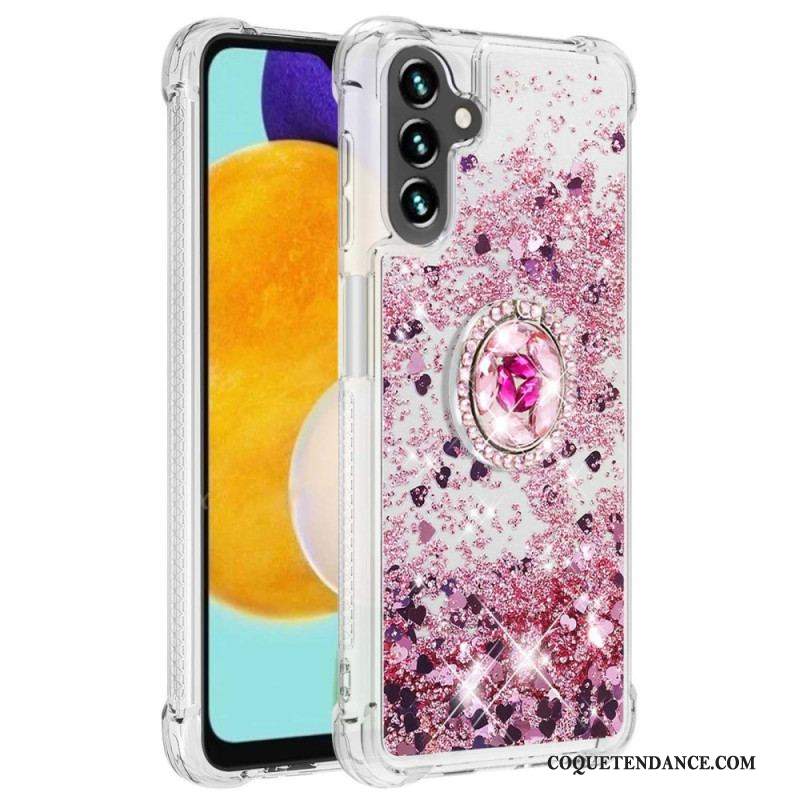 Coque Samsung Galaxy A54 5G Paillettes avec Anneau-Support