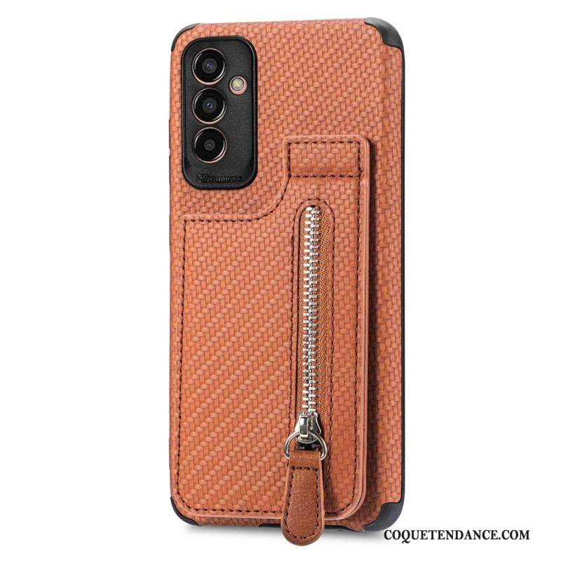 Coque Samsung Galaxy M13 Fibre Carbone Porte-Cartes Support