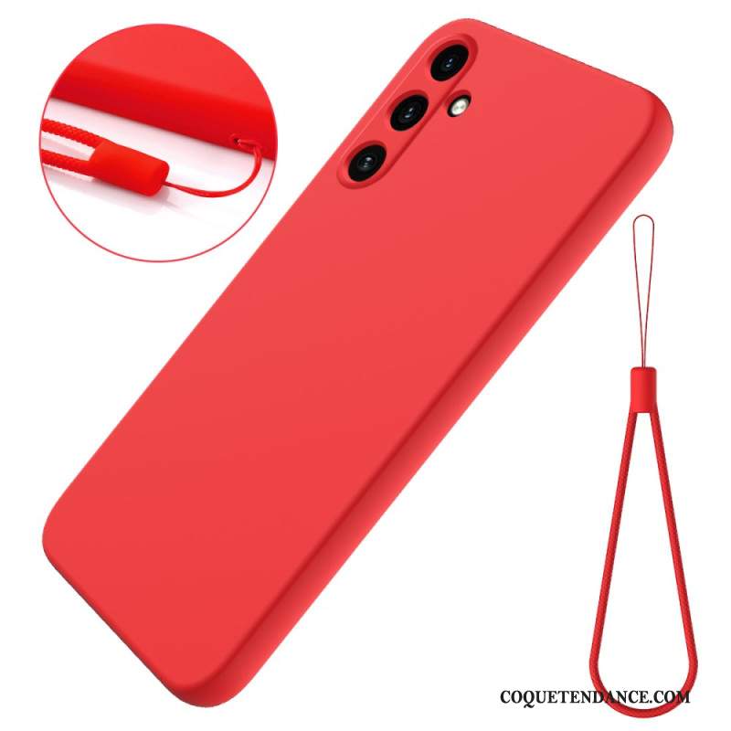 Coque Samsung Galaxy M55 5G Silicone Liquide à Lanière