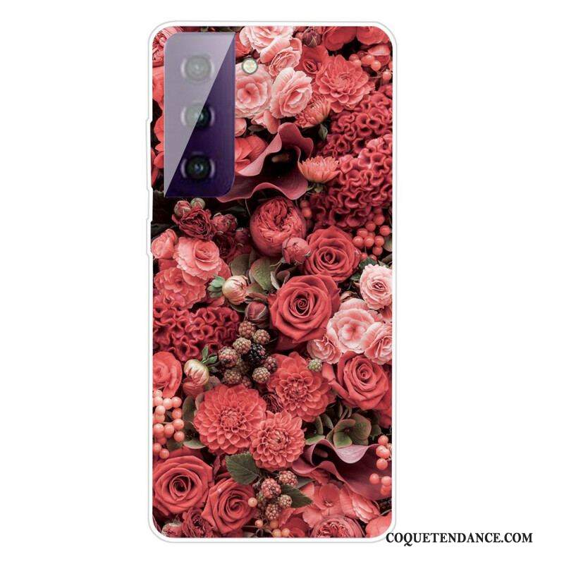 Coque Samsung Galaxy S21 5G Fleurs Intenses