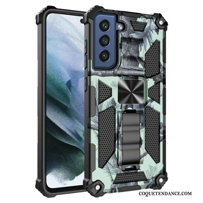 Coque Samsung Galaxy S21 FE Camouflage Support Amovible