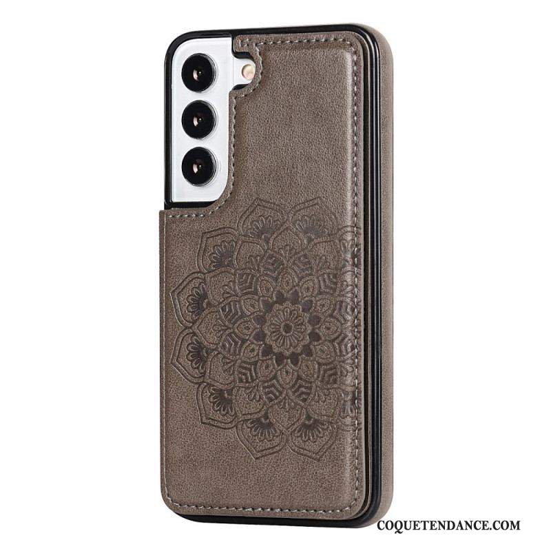 Coque Samsung Galaxy S22 5G Porte-Cartes Impression Mandala