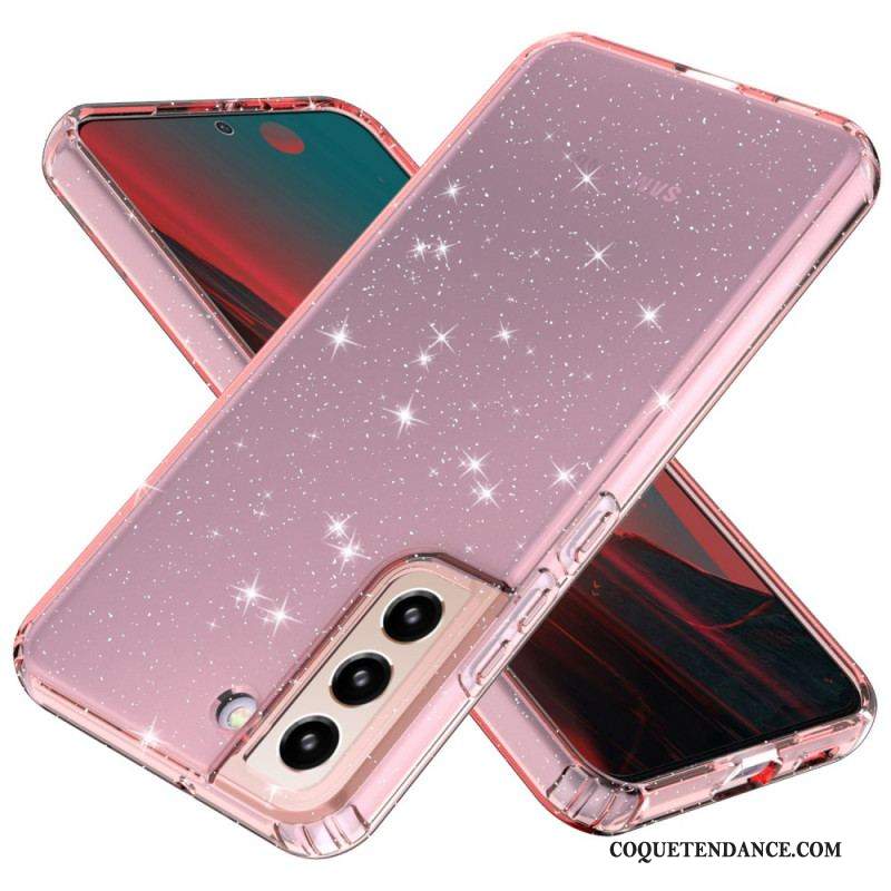 Coque Samsung Galaxy S22 5G Transparente Paillettes Design