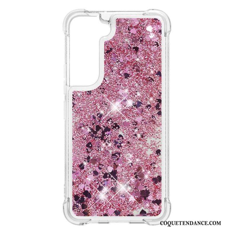 Coque Samsung Galaxy S22 Plus 5G Paillettes avec Cordon