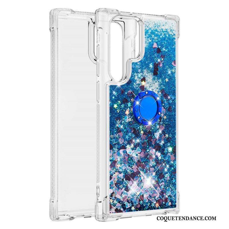 Coque Samsung Galaxy S22 Ultra 5G Paillettes Anneau-Support