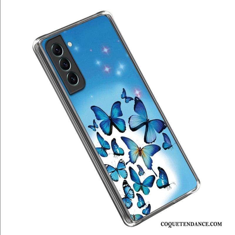 Coque Samsung Galaxy S23 5G Papillons Bleus