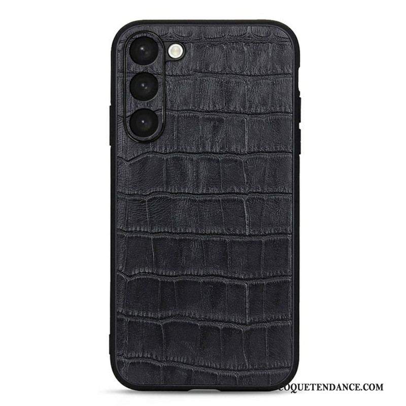 Coque Samsung Galaxy S23 5G Véritable Cuir Style Crocodile