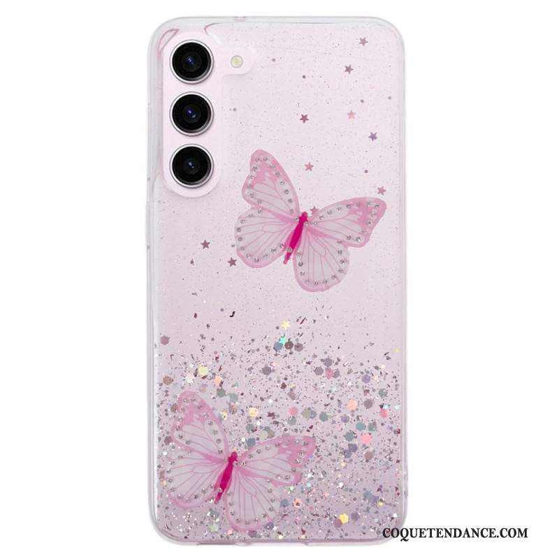 Coque Samsung Galaxy S24 5G Papillons Paillettes