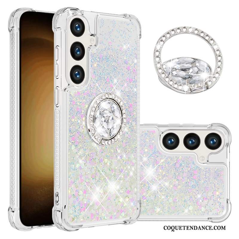 Coque Samsung Galaxy S24 Plus 5G Anneau-Support Paillettes