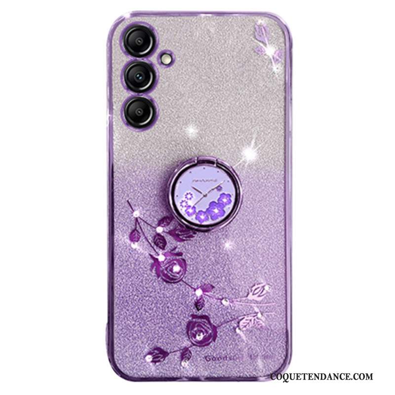 Coque Samsung Galaxy S24 Plus 5G Paillettes et Anneau-Support KADEM