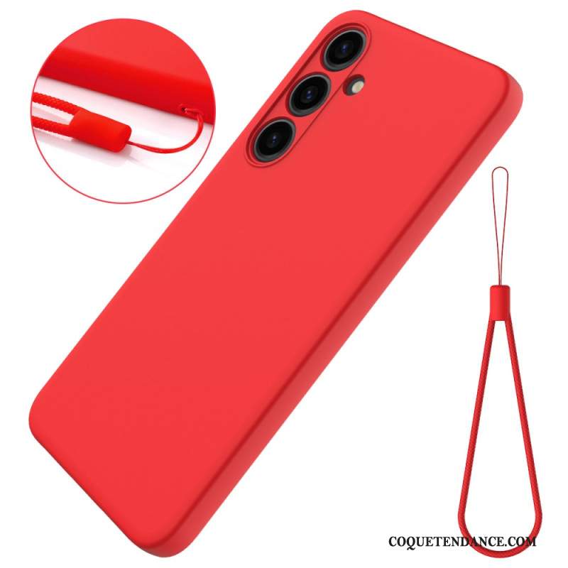 Coque Samsung Galaxy S24 Plus 5G Silicone Liquide à Lanière