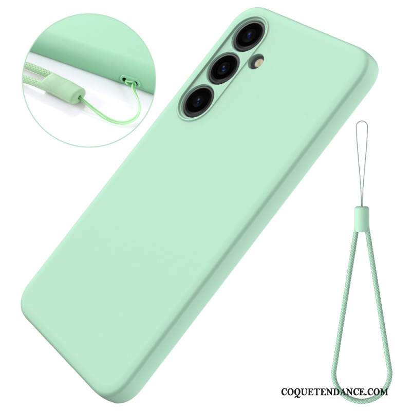 Coque Samsung Galaxy S24 Plus 5G Silicone Liquide à Lanière