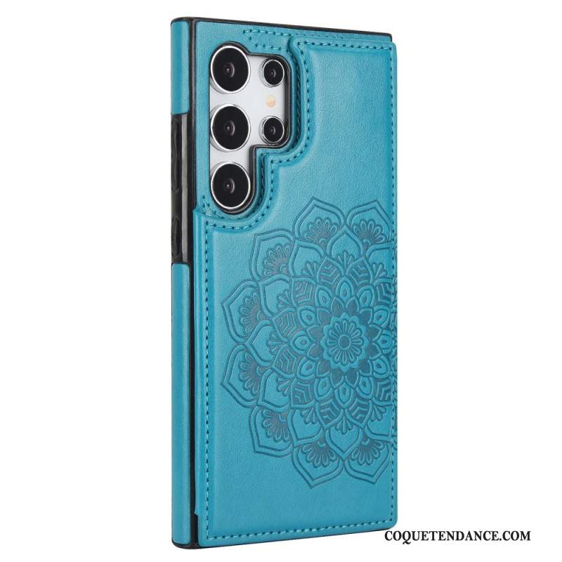 Coque Samsung Galaxy S24 Ultra 5G Motif Fleur Mandala et support