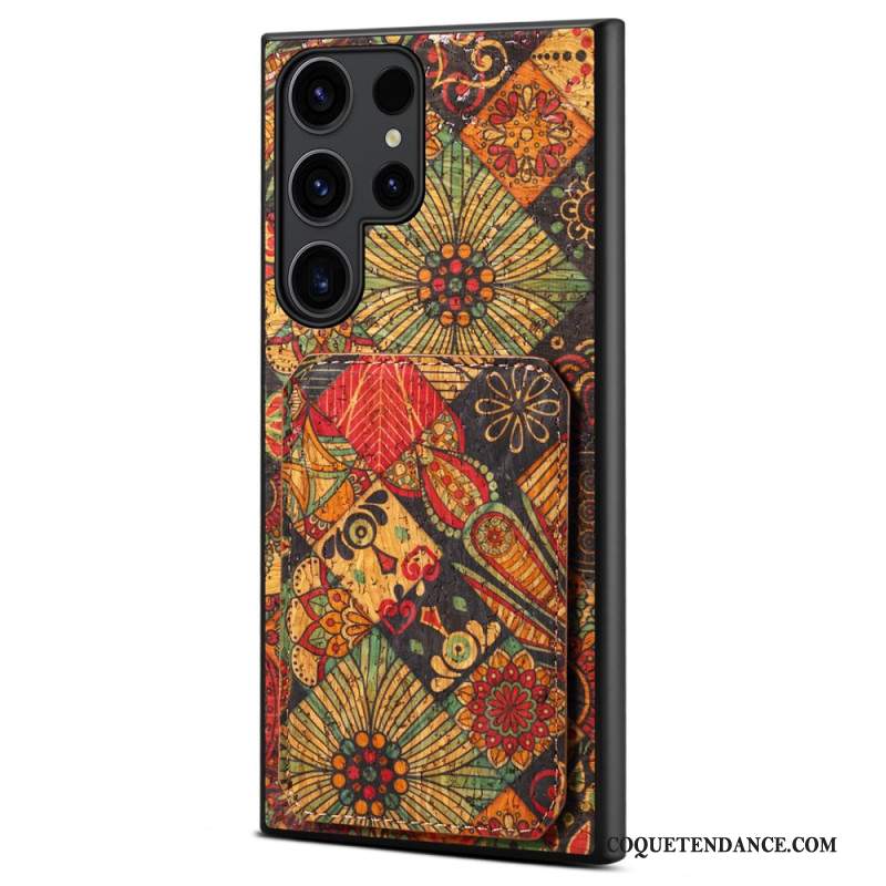 Coque Samsung Galaxy S24 Ultra 5G avec Porte-Cartes Florale