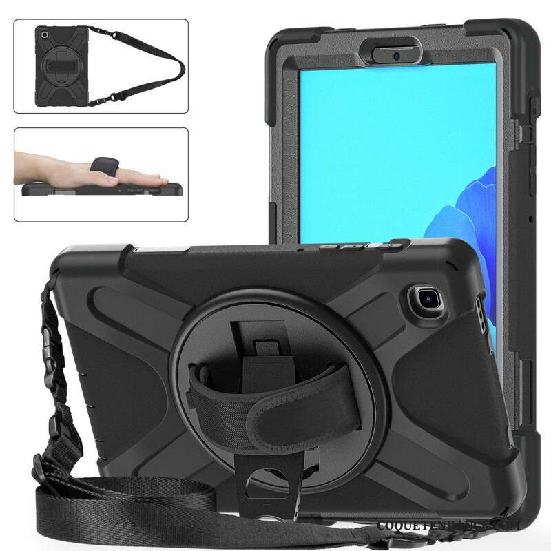 Coque Samsung Galaxy Tab A7 Lite Multi-fonctions avec Bandoulière