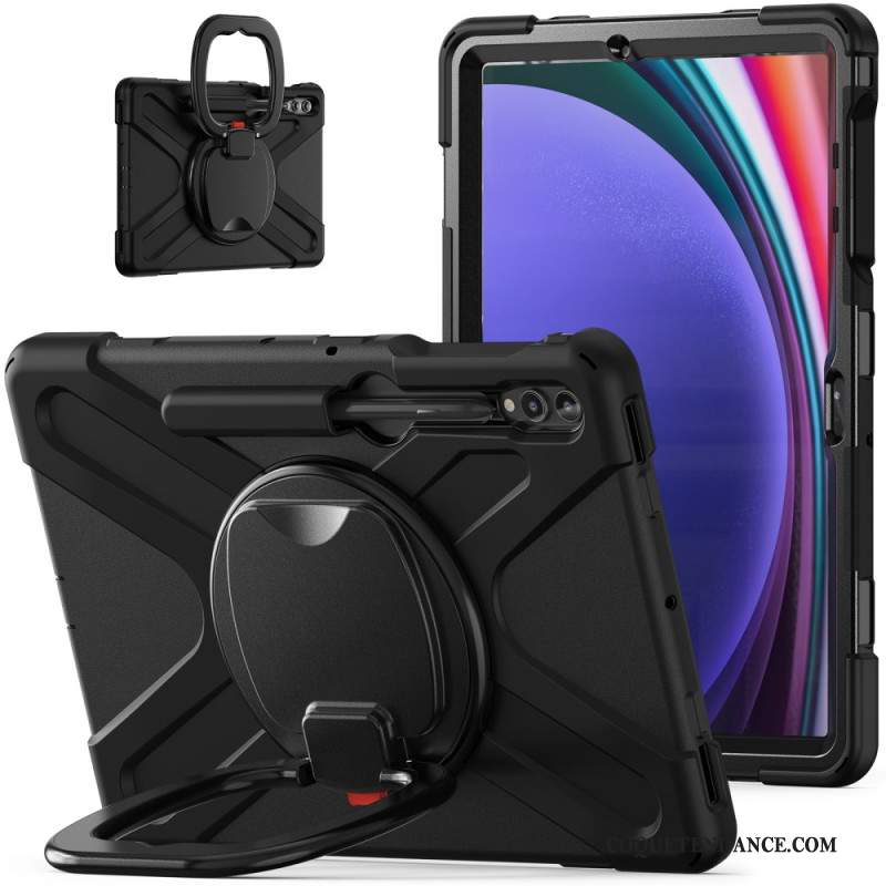 Coque Samsung Galaxy Tab S9 FE Plu /S9 Plus/S8 Plus/S7 Plus/S7 FE Multifonctions Support Rotatif et Poignée