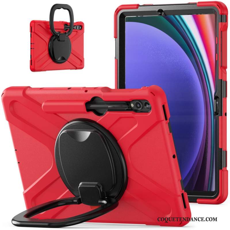 Coque Samsung Galaxy Tab S9 FE Plu /S9 Plus/S8 Plus/S7 Plus/S7 FE Multifonctions Support Rotatif et Poignée