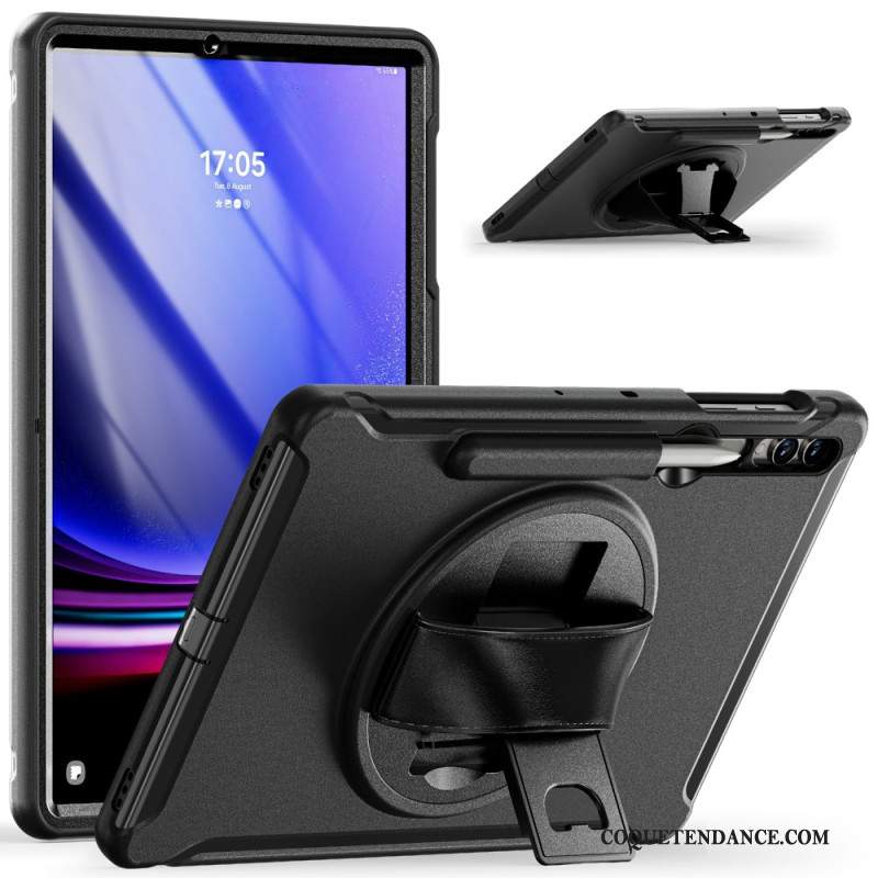 Coque Samsung Galaxy Tab S9 FE Plus/S9 Plus/ S8 Plus/S7 Plus Support pour Stylo et Béquille