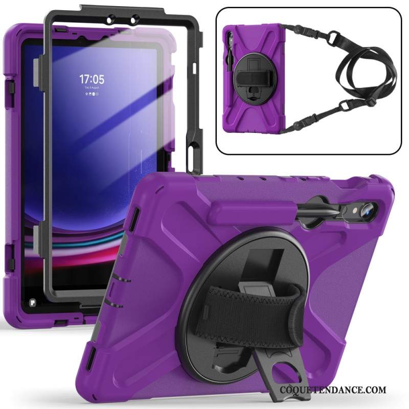 Coque Samsung Galaxy Tab S9 FE/S9/S8/S7 Bandoulière Support et Sangle