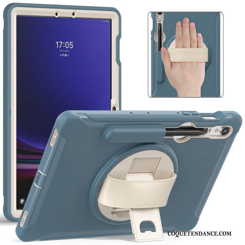 Coque Samsung Galaxy Tab S9 FE/S9/S8/S7 Sangle Support et Porte-Stylet