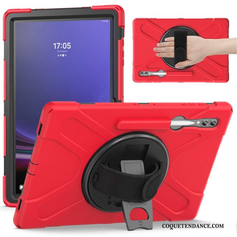 Coque Samsung Galaxy Tab S9 Ultra / S8 Ultra Triple Protection Sangle et Support