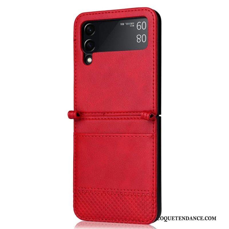 Coque Samsung Galaxy Z Flip 3 5G Style Cuir Vintage Porte-Carte