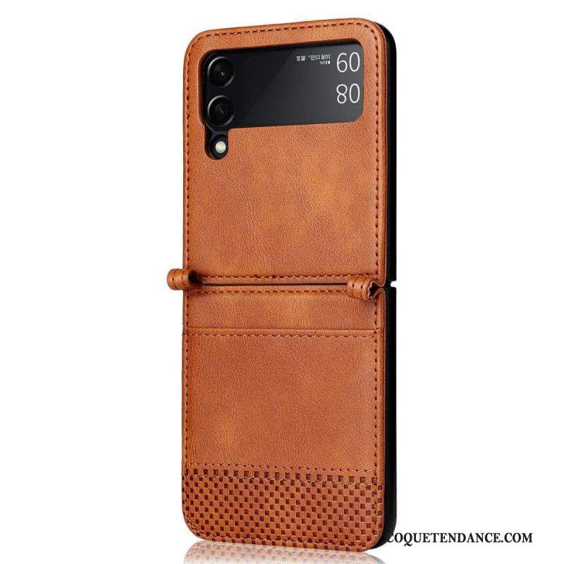 Coque Samsung Galaxy Z Flip 3 5G Style Cuir Vintage Porte-Carte