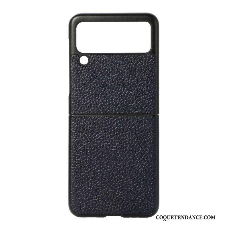 Coque Samsung Galaxy Z Flip 3 5G Véritable Cuir Litchi Color