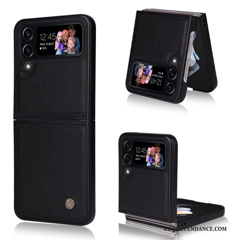 Coque Samsung Galaxy Z Flip 4 Effet Cuir YIKATU