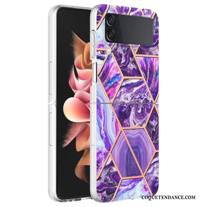 Coque Samsung Galaxy Z Flip 4 Marbre Géométrique