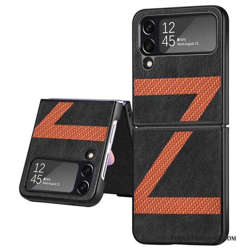 Coque Samsung Galaxy Z Flip 4 Style Cuir Z Design