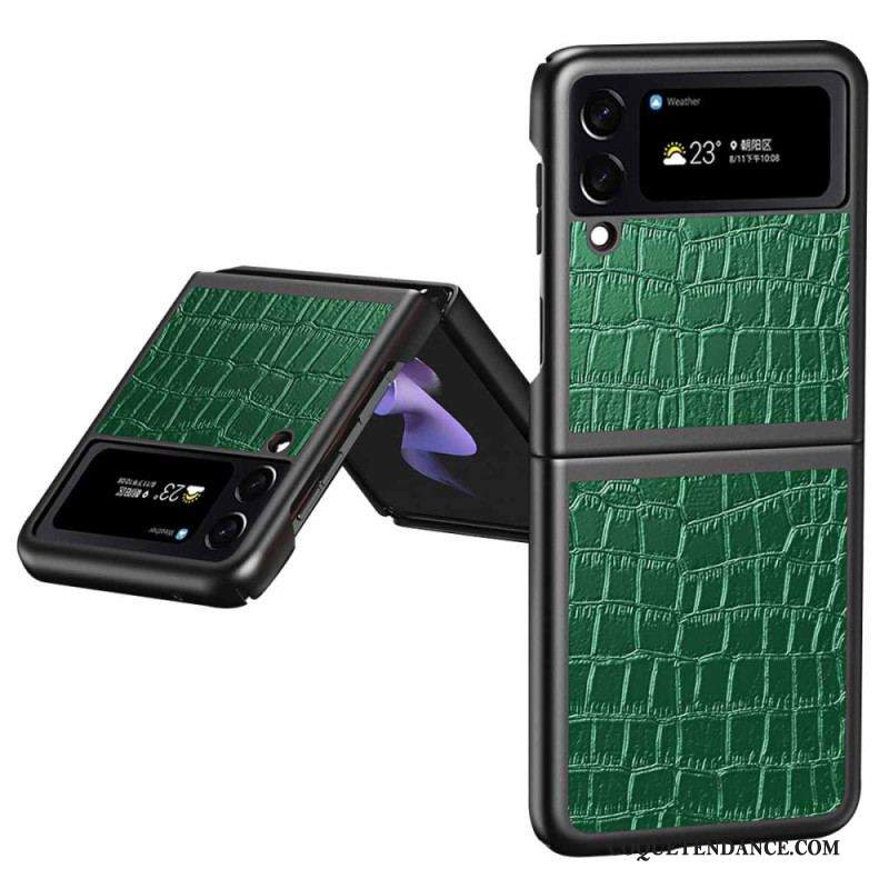 Coque Samsung Galaxy Z Flip 4 Style Peau de Crocodile