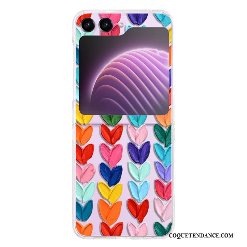 Coque Samsung Galaxy Z Flip 5 Transparente Coeurs