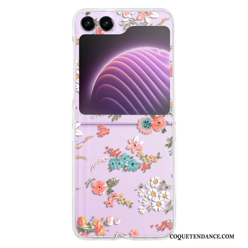 Coque Samsung Galaxy Z Flip 5 Transparente Fleurettes