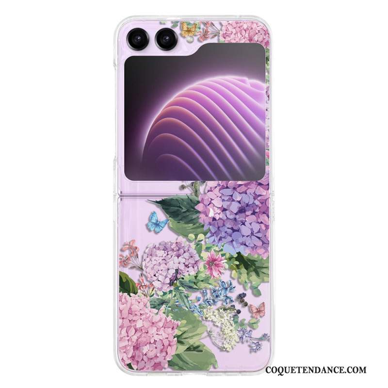 Coque Samsung Galaxy Z Flip 5 Transparente Fleurs