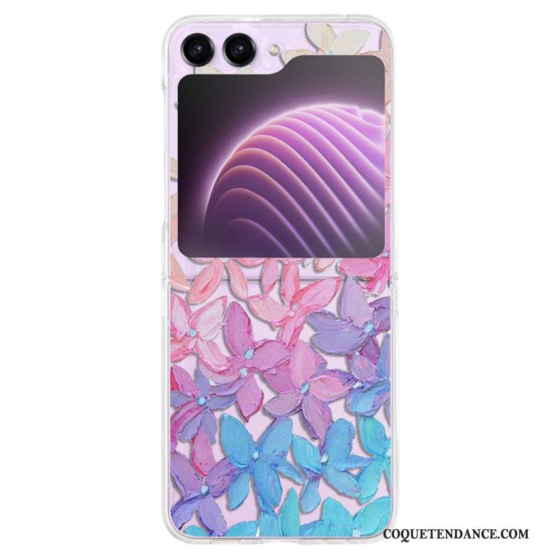 Coque Samsung Galaxy Z Flip 5 Transparente Fleurs Graphiques