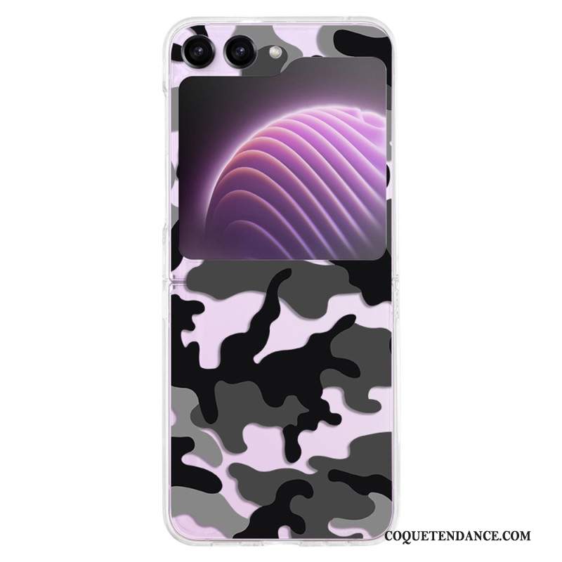 Coque Samsung Galaxy Z Flip 5 Transparente Motif Camouflage