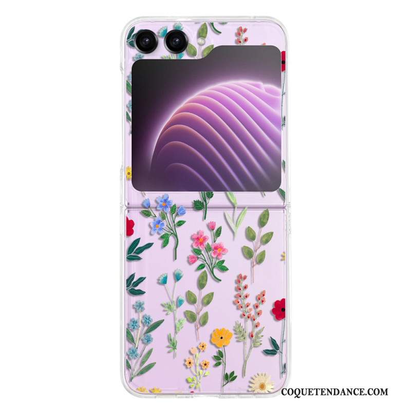 Coque Samsung Galaxy Z Flip 5 Transparente Petites Fleurs