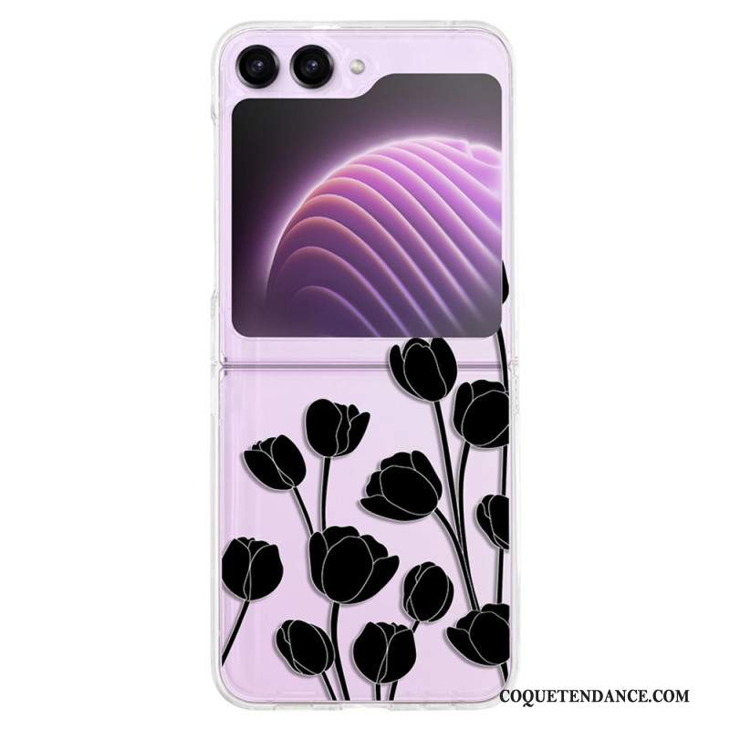 Coque Samsung Galaxy Z Flip 5 Transparente Tulipes